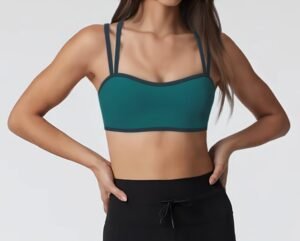 Women's Double Strap Sports Bra with Contrast Binding yoga — custom OEM activewear by New Dong Huang