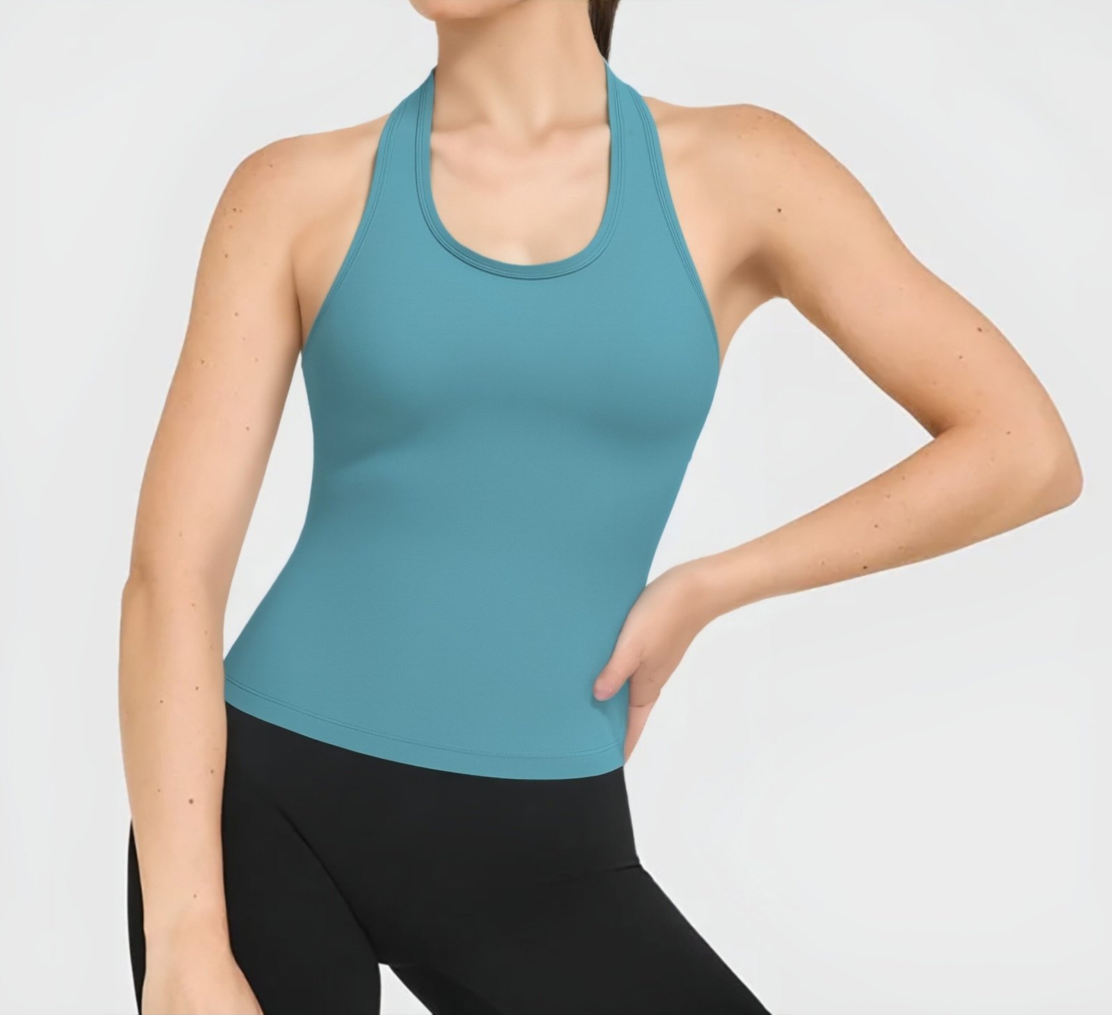 Women's Racerback Tank Top with Built-In Bra yoga — custom OEM activewear by New Dong Huang