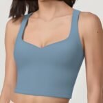Women's Sweetheart Neck Crop Sports Bra Tank yoga — custom OEM activewear by New Dong Huang
