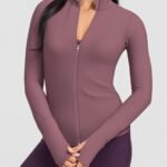 Women's Full Zip Athletic Jacket with Thumbholes running — custom OEM activewear by New Dong Huang