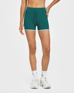 Women's High-Waisted Athletic Shorts with Contrast Binding yoga — custom OEM activewear by New...