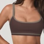 Women's Medium Support Sports Bra with Contrast Binding running — custom OEM activewear by New...