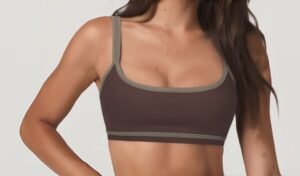 Women's Medium Support Sports Bra with Contrast Binding running — custom OEM activewear by New...