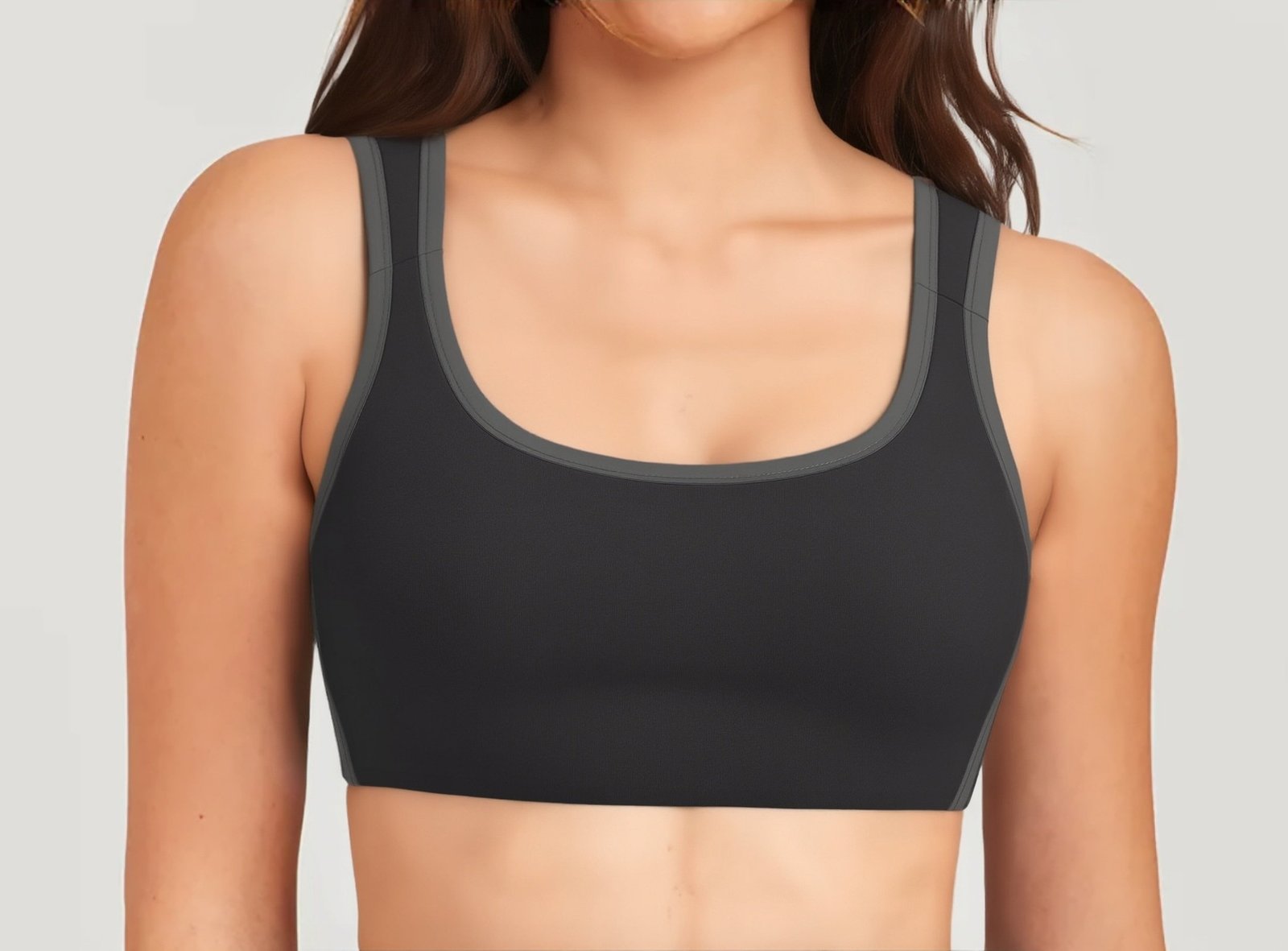 Scoop-Neck Sports Bra running — custom OEM activewear by New Dong Huang