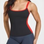 Women's Contrast Trim Cami Tank Top with Built-In Bra yoga — custom OEM activewear by New Dong Huang