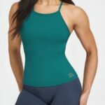 Women's High Neck Cami Tank Top with Cross yoga — custom OEM activewear by New Dong Huang