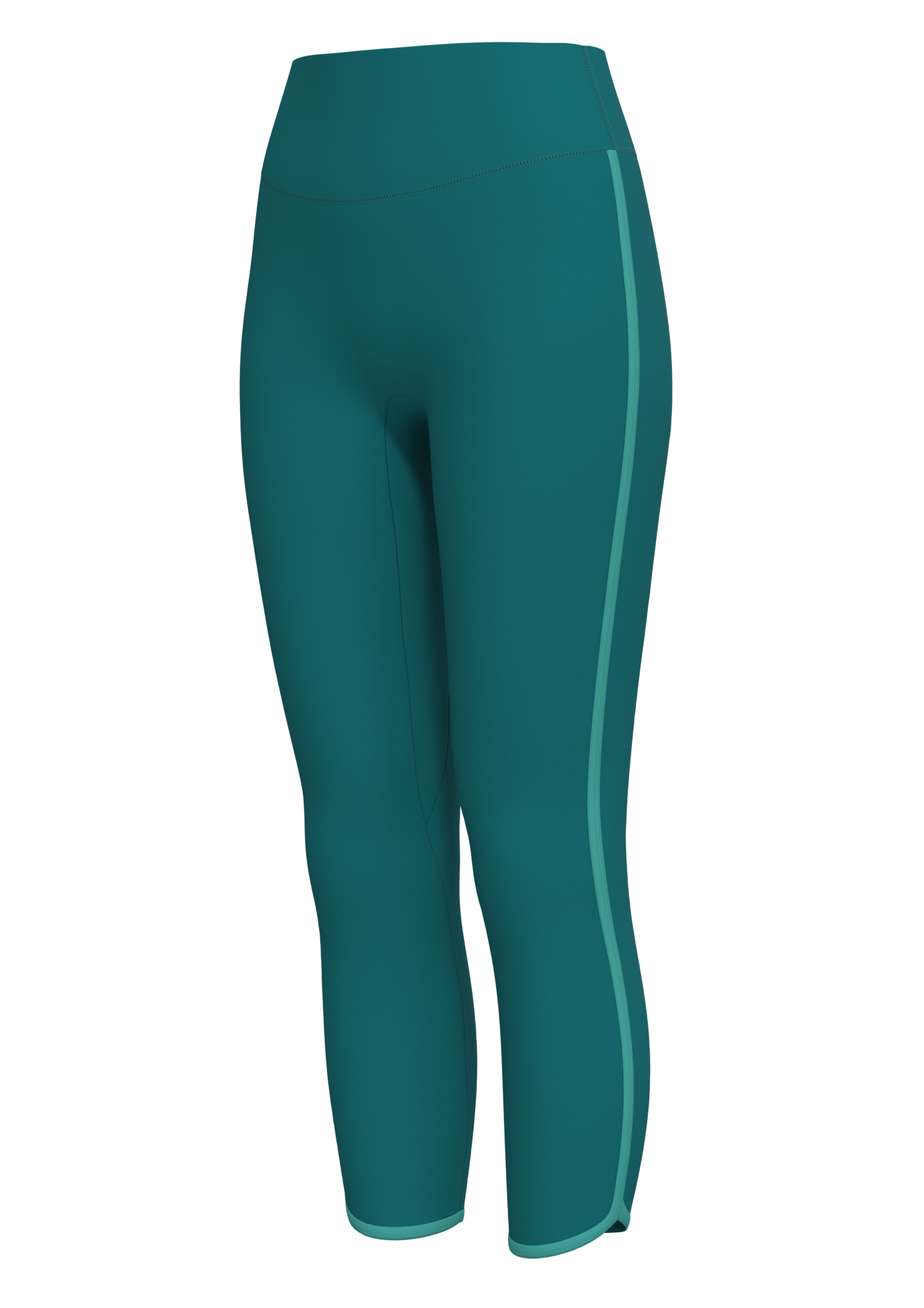 Women's High-Waisted Capri Leggings with Contrast Trim yoga — custom OEM activewear by New Dong...