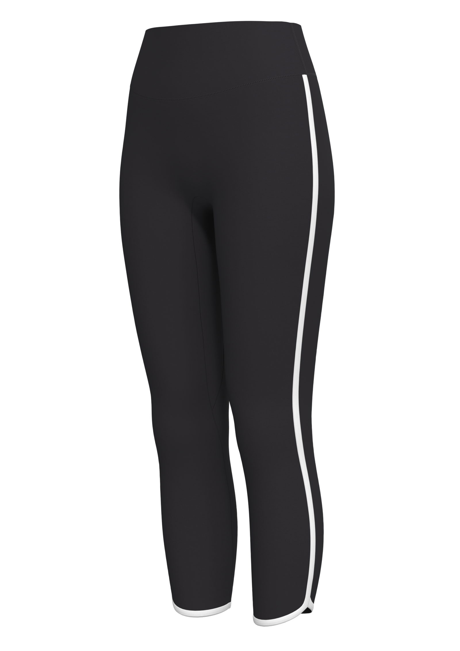 Women's High-Waisted Capri Leggings with Contrast Trim yoga — custom OEM activewear by New Dong...