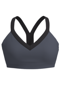 Women's V-Neck Sports Bra with Contrast Binding running — custom OEM activewear by New Dong Huang