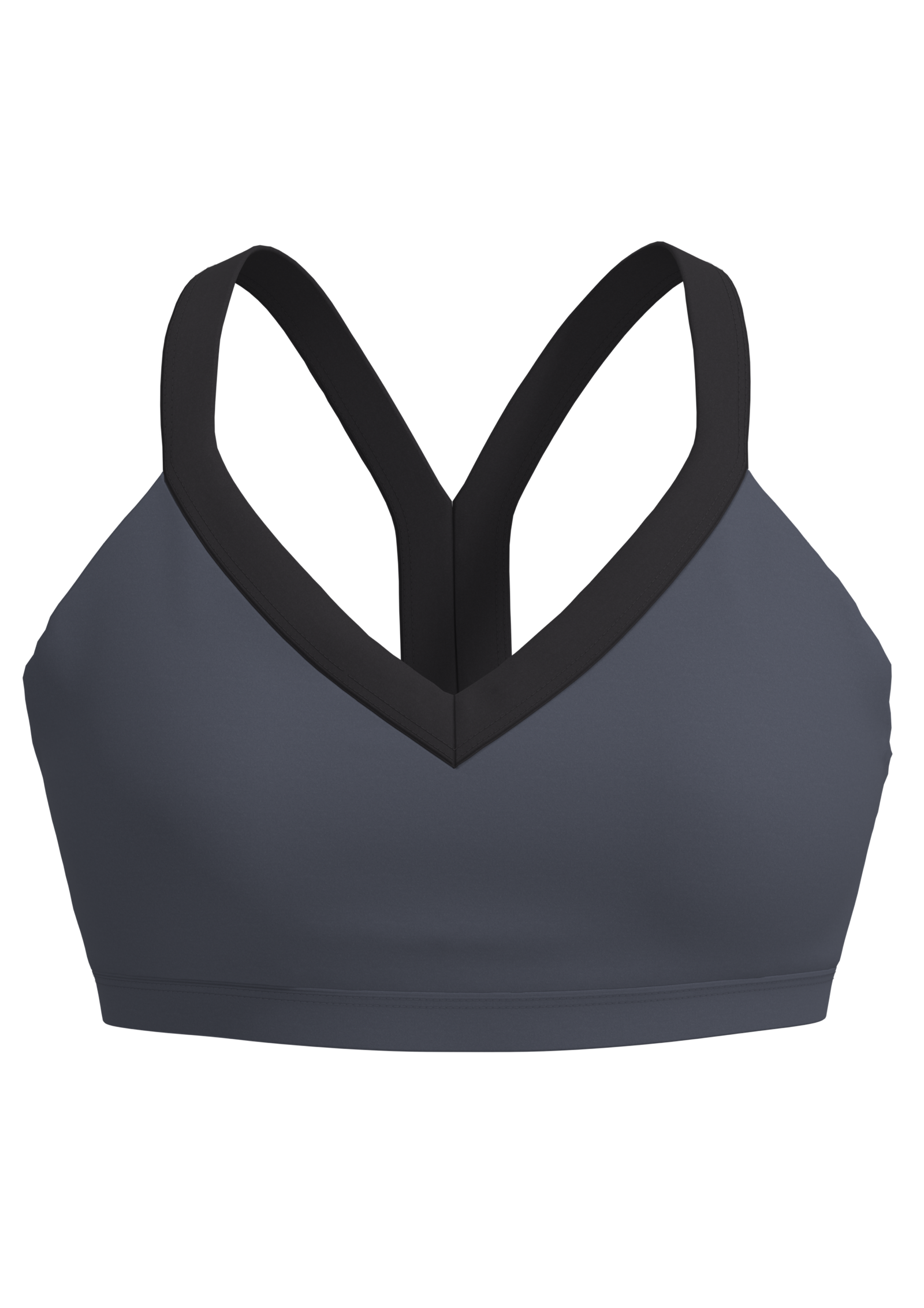 Women's V-Neck Sports Bra with Contrast Binding running — custom OEM activewear by New Dong Huang