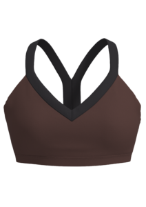 Women's V-Neck Sports Bra with Contrast Binding running — custom OEM activewear by New Dong Huang