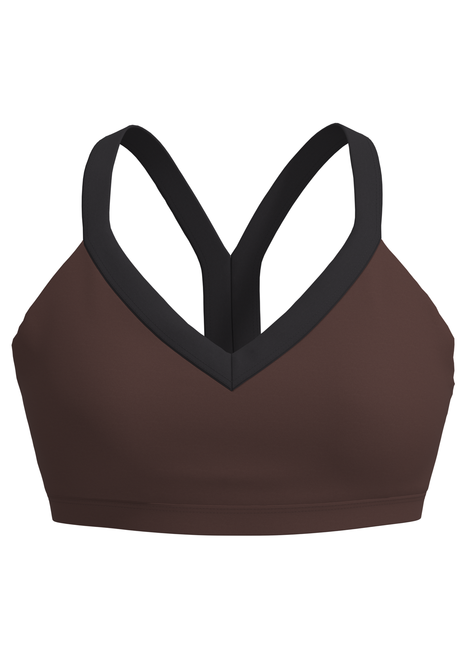 Women's V-Neck Sports Bra with Contrast Binding running — custom OEM activewear by New Dong Huang