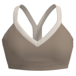 Women's V-Neck Sports Bra with Contrast Binding running — custom OEM activewear by New Dong Huang