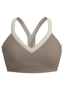 Women's V-Neck Sports Bra with Contrast Binding running — custom OEM activewear by New Dong Huang