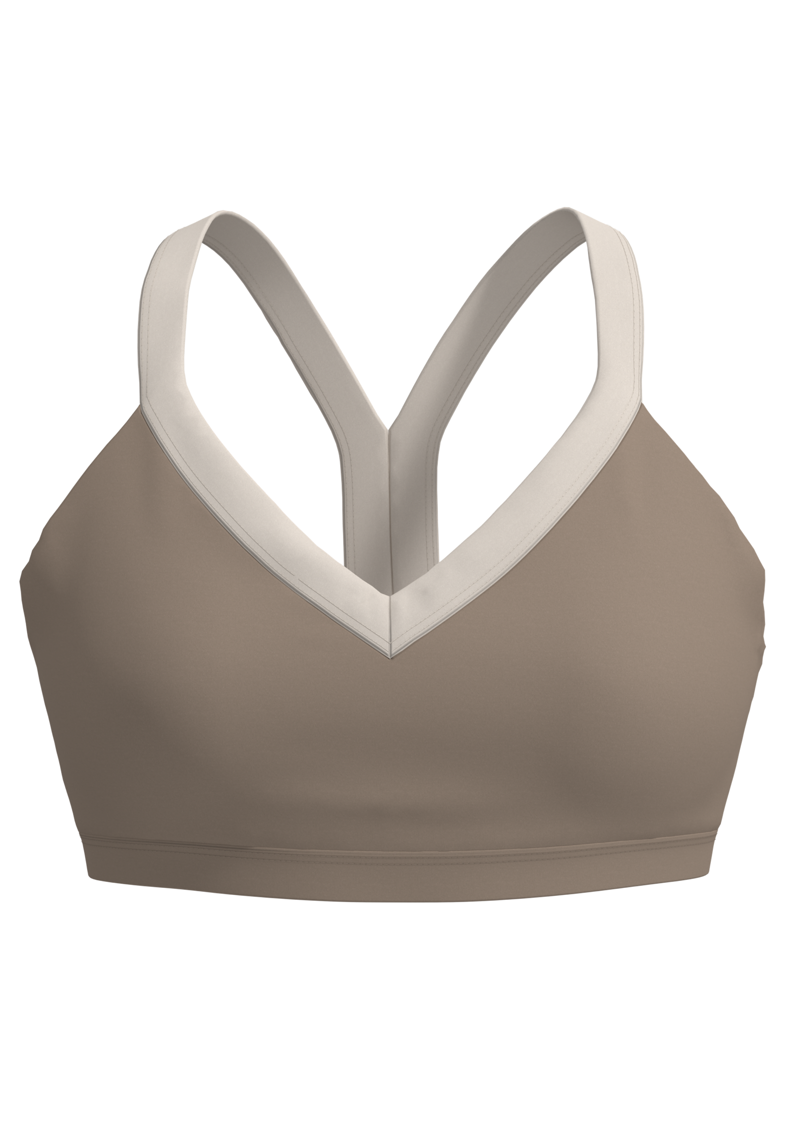 Women's V-Neck Sports Bra with Contrast Binding running — custom OEM activewear by New Dong Huang