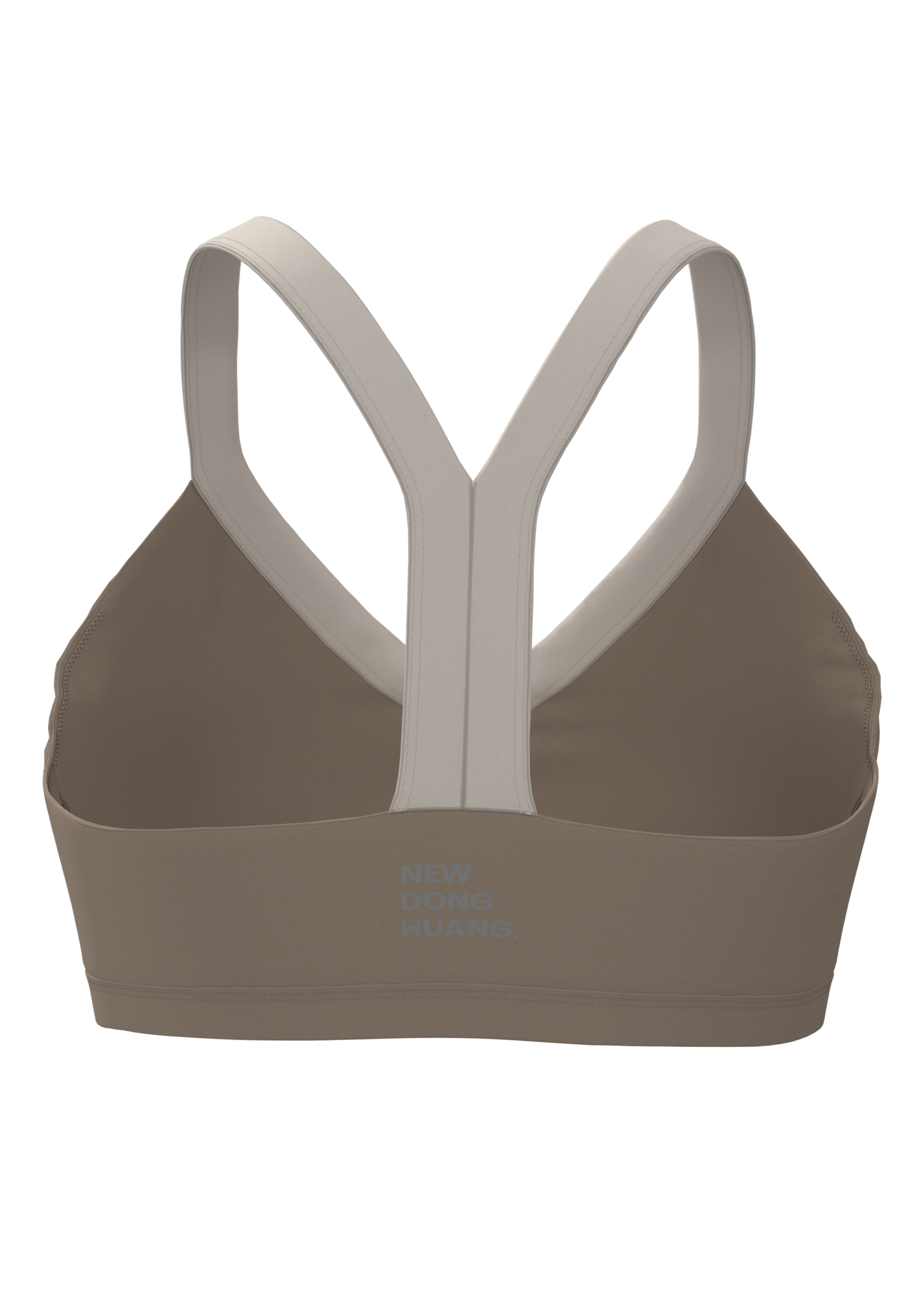 Women's V-Neck Sports Bra with Contrast Binding running — custom OEM activewear by New Dong Huang