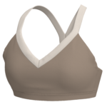 Women's V-Neck Sports Bra with Contrast Binding running — custom OEM activewear by New Dong Huang