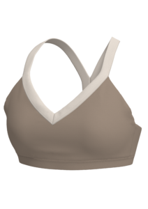 Women's V-Neck Sports Bra with Contrast Binding running — custom OEM activewear by New Dong Huang