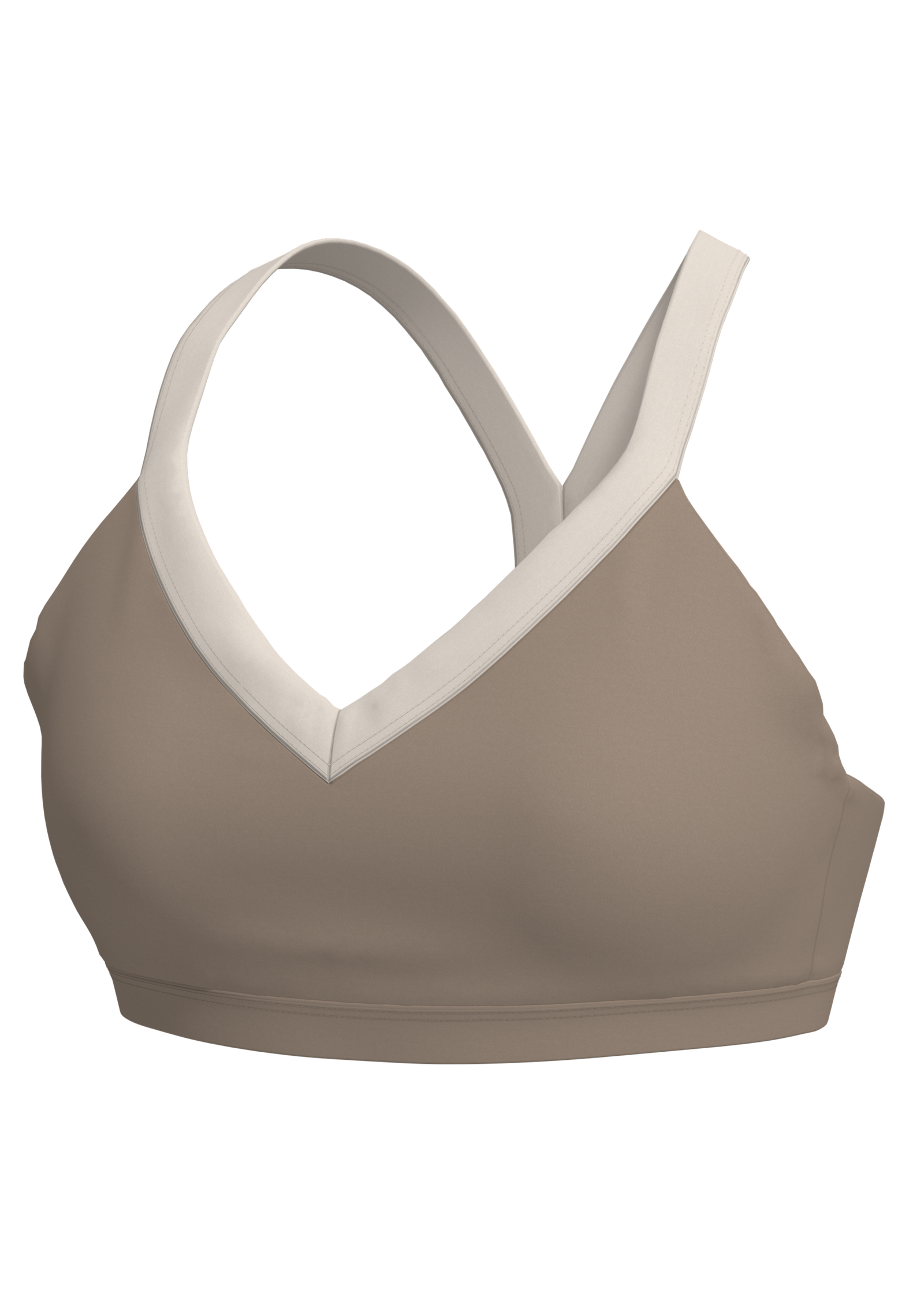 Women's V-Neck Sports Bra with Contrast Binding running — custom OEM activewear by New Dong Huang