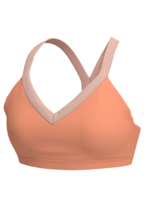 Women's V-Neck Sports Bra with Contrast Binding running — custom OEM activewear by New Dong Huang
