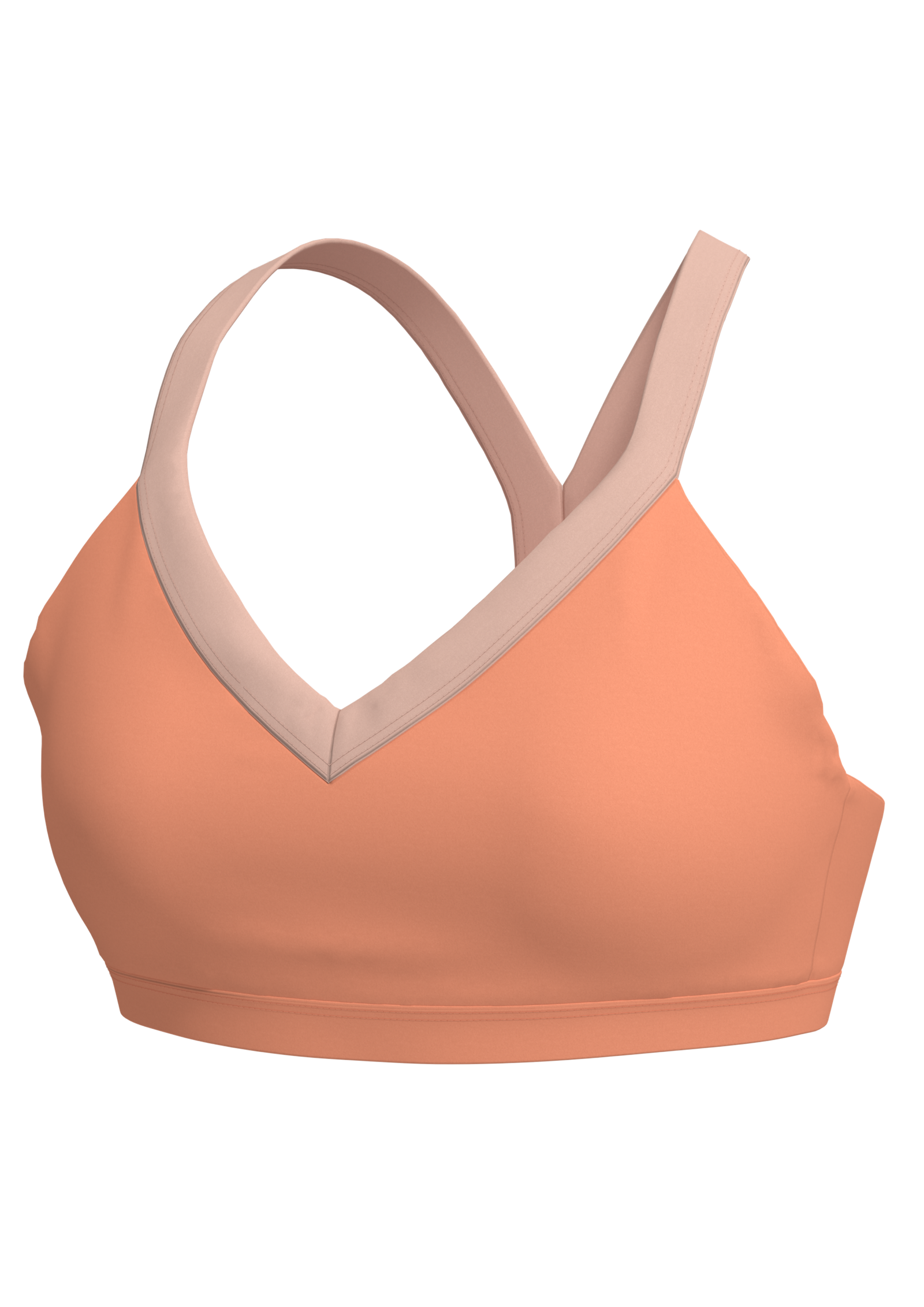 Women's V-Neck Sports Bra with Contrast Binding running — custom OEM activewear by New Dong Huang