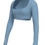 Women's Long Sleeve Crop Top with Sweetheart Neckline yoga — custom OEM activewear by New Dong Huang