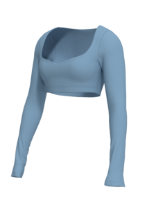 Women's Long Sleeve Crop Top with Sweetheart Neckline yoga — custom OEM activewear by New Dong Huang