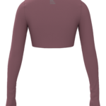 Women's Long Sleeve Crop Top with Sweetheart Neckline yoga — custom OEM activewear by New Dong Huang