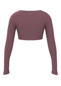 Women's Long Sleeve Crop Top with Sweetheart Neckline yoga — custom OEM activewear by New Dong Huang