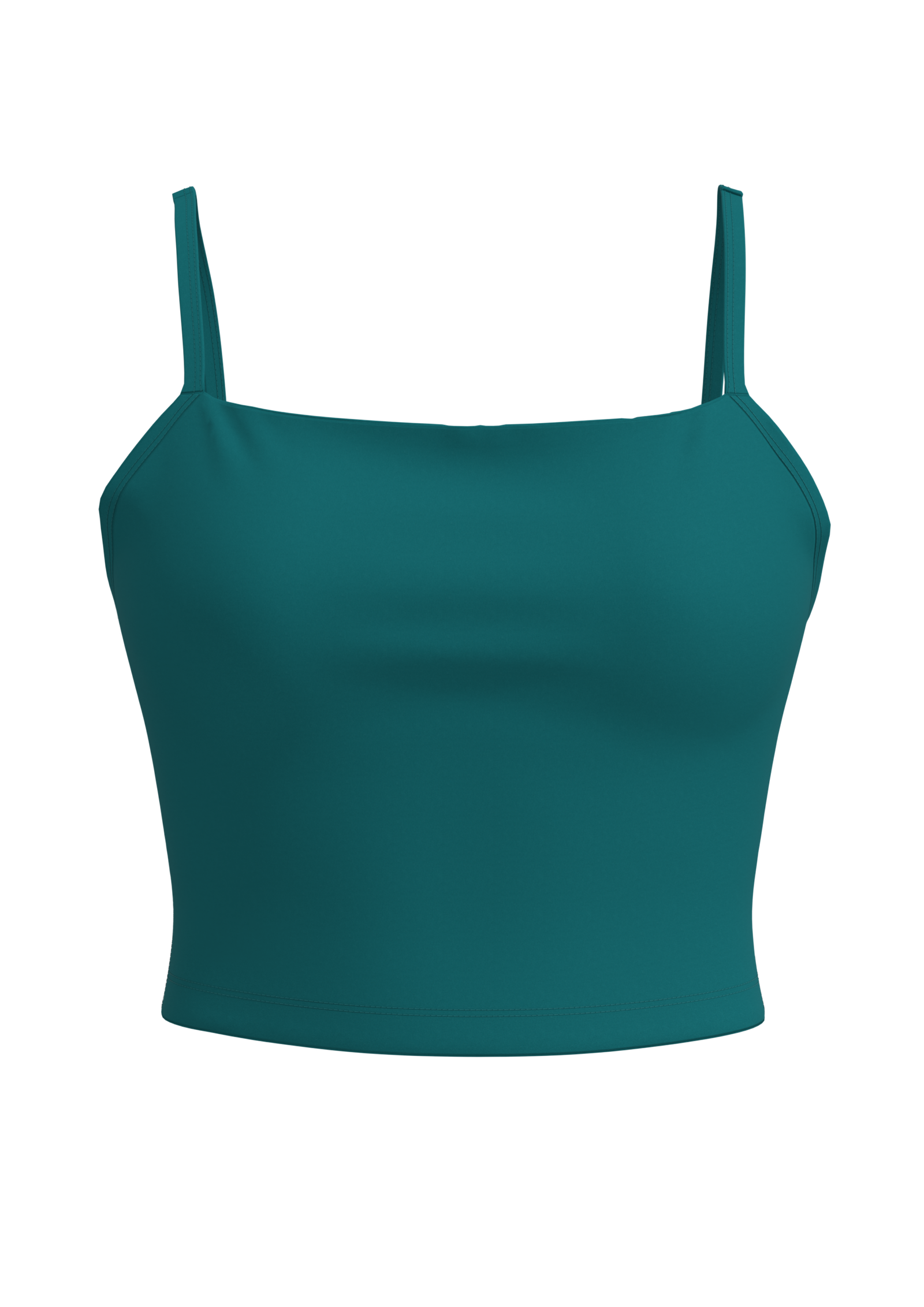 Women's Cropped Cami Sports Bra with Built-In Shelf running — custom OEM activewear by New Dong...