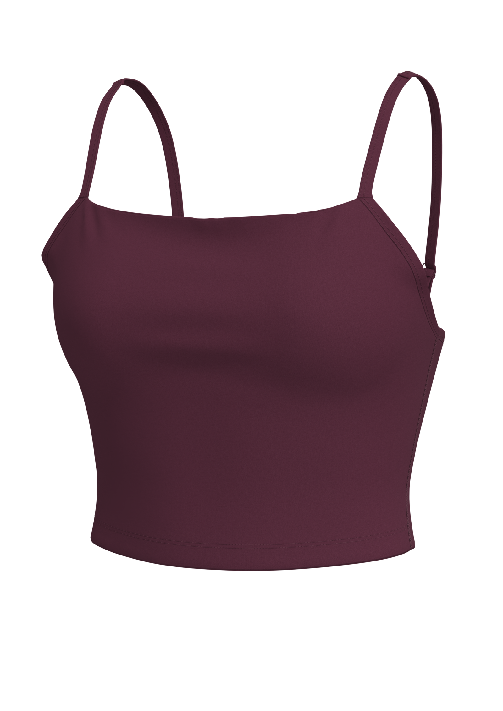 Women's Cropped Cami Sports Bra with Built-In Shelf running — custom OEM activewear by New Dong...