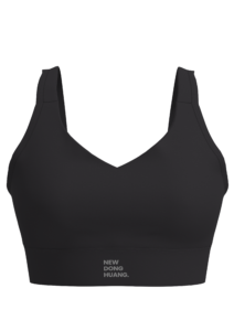 Women's V-Neck Racerback Sports Bra with Wide Band running — custom OEM activewear by New Dong Huang