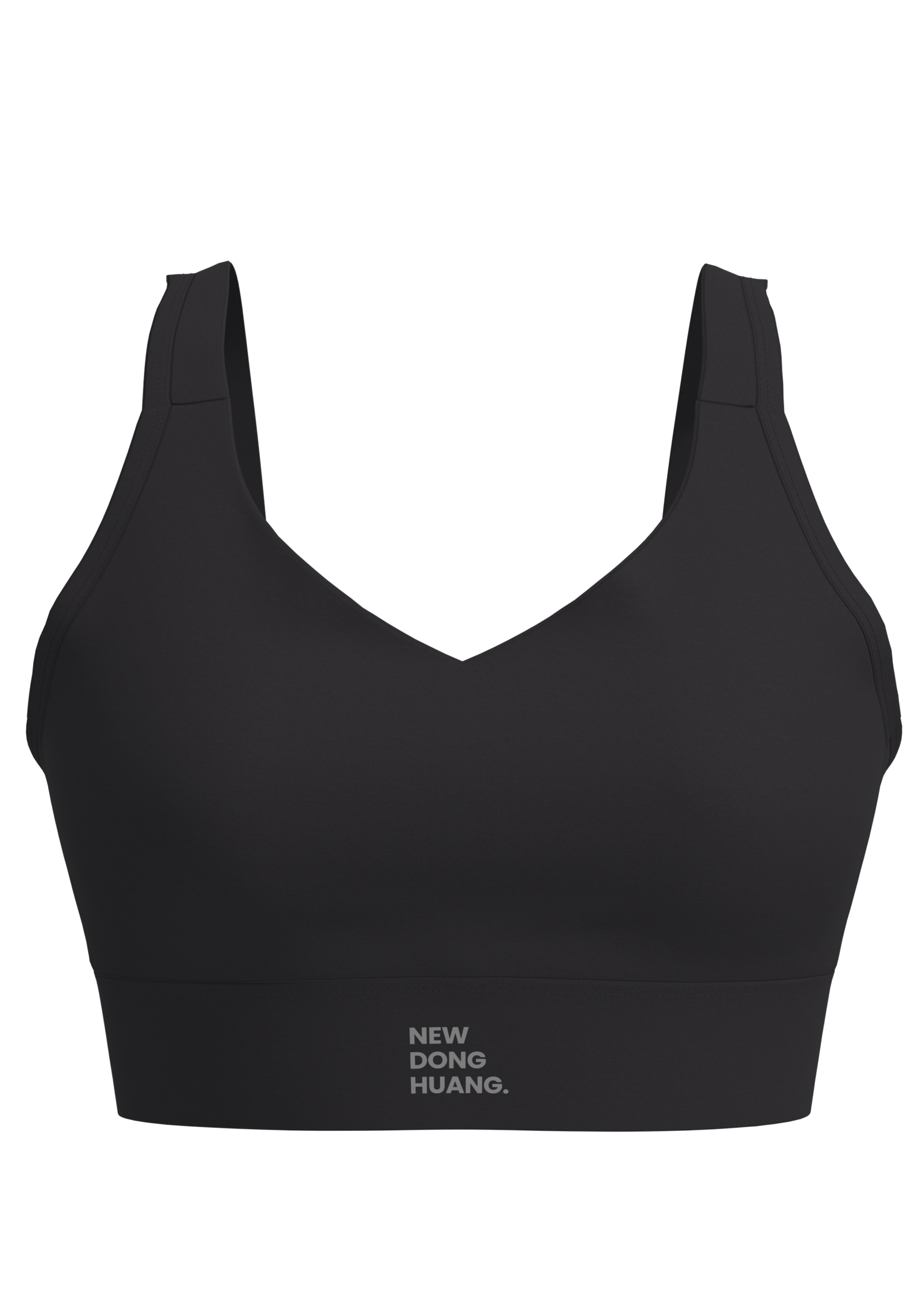 Women's V-Neck Racerback Sports Bra with Wide Band running — custom OEM activewear by New Dong Huang