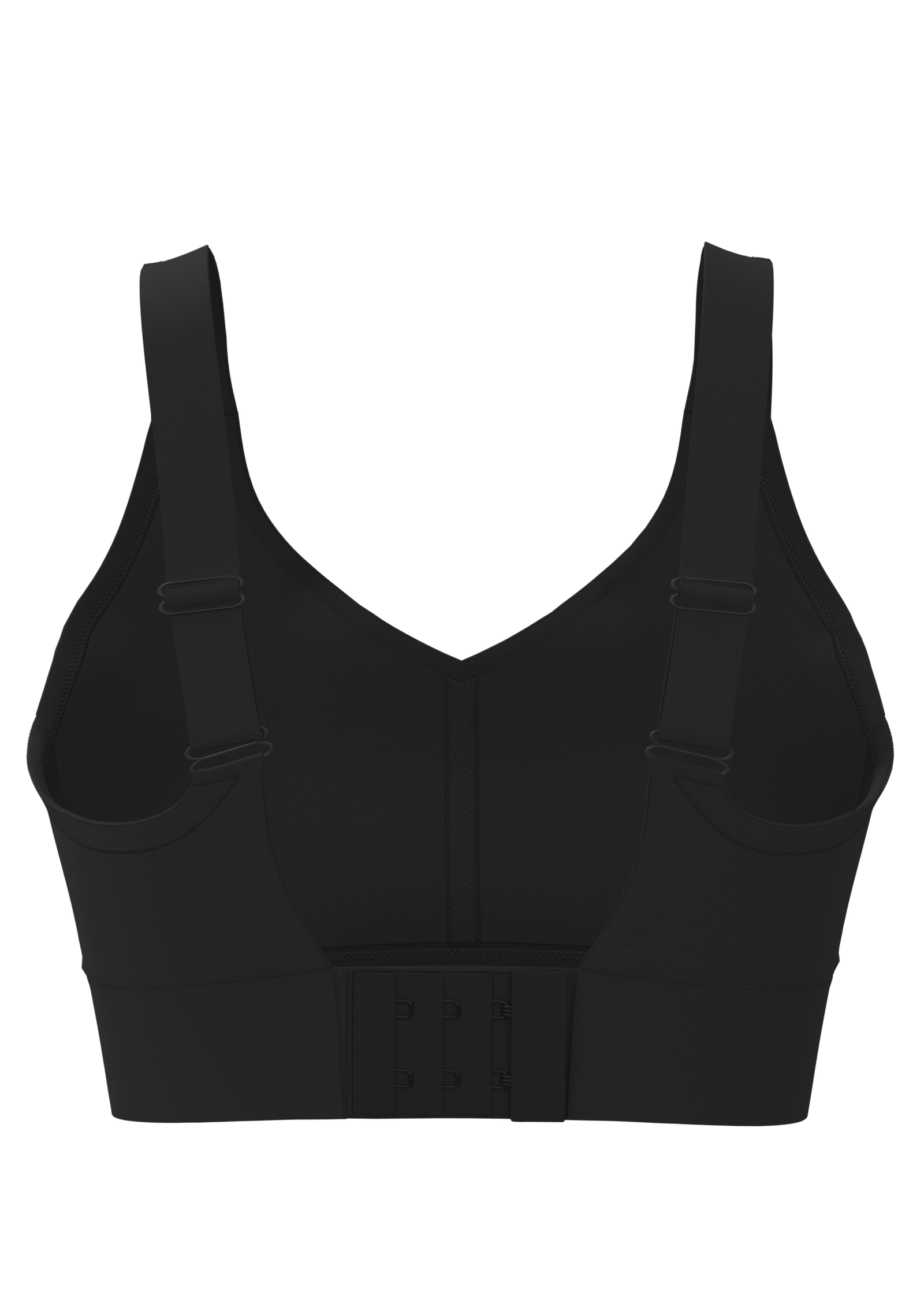 Women's V-Neck Racerback Sports Bra with Wide Band running — custom OEM activewear by New Dong Huang