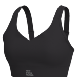 Women's V-Neck Racerback Sports Bra with Wide Band running — custom OEM activewear by New Dong Huang