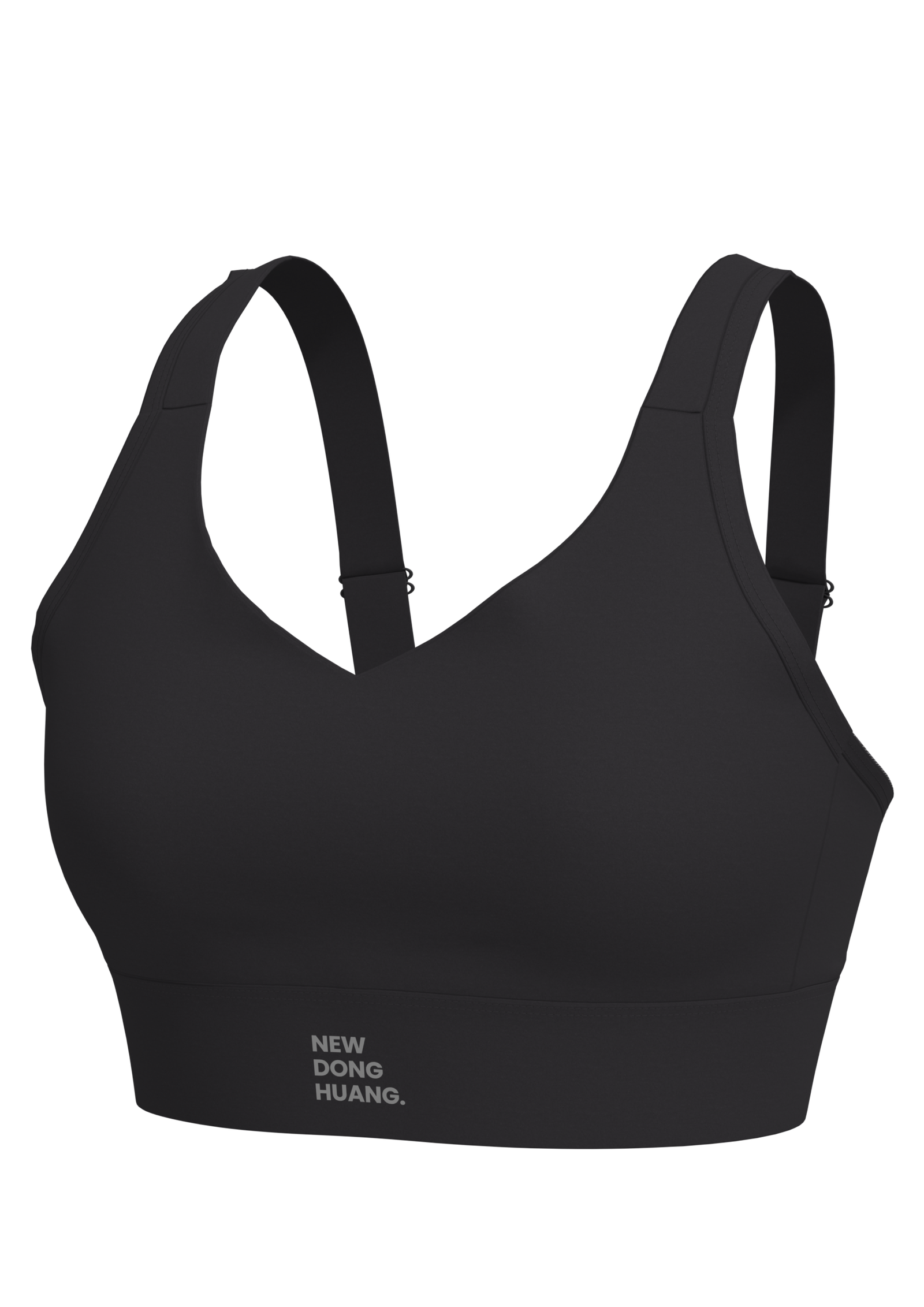 Women's V-Neck Racerback Sports Bra with Wide Band running — custom OEM activewear by New Dong Huang