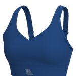 Women's V-Neck Racerback Sports Bra with Wide Band running — custom OEM activewear by New Dong Huang