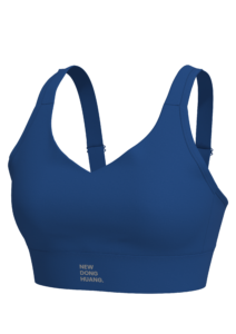 Women's V-Neck Racerback Sports Bra with Wide Band running — custom OEM activewear by New Dong Huang