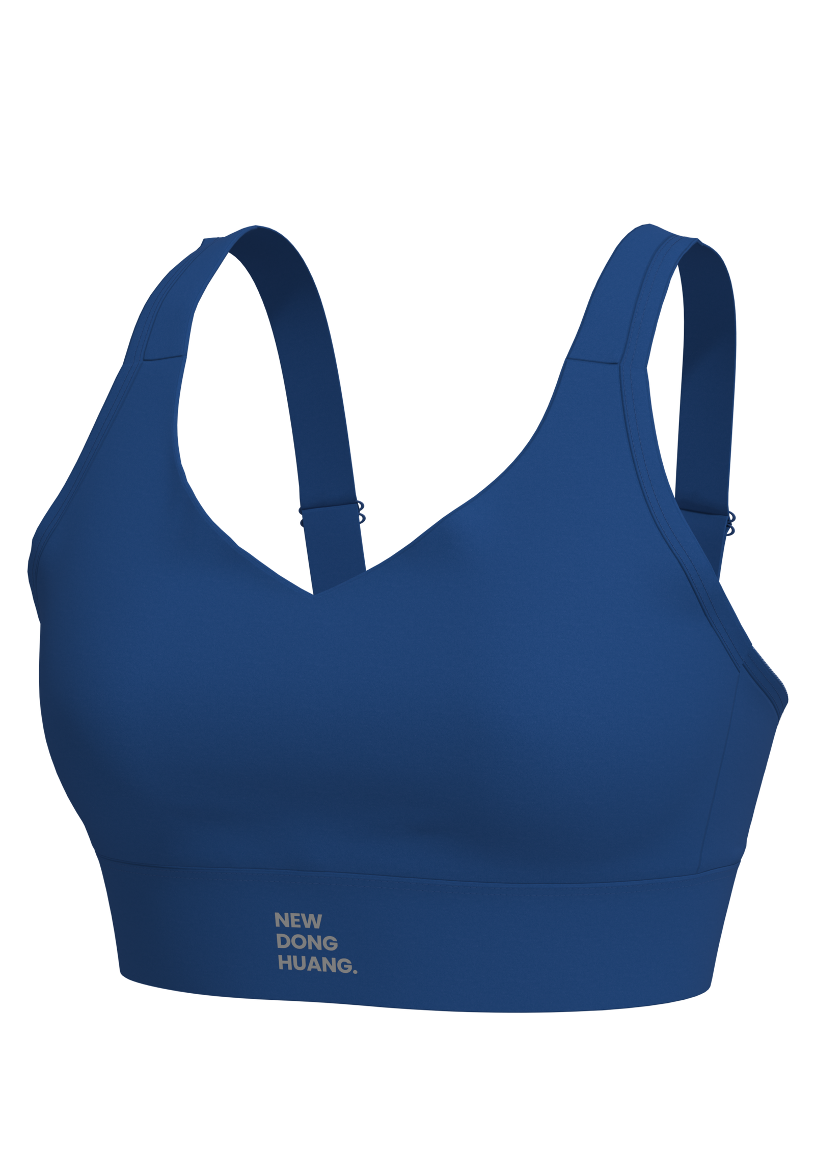Women's V-Neck Racerback Sports Bra with Wide Band running — custom OEM activewear by New Dong Huang