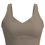 Women's V-Neck Racerback Sports Bra with Wide Band running — custom OEM activewear by New Dong Huang