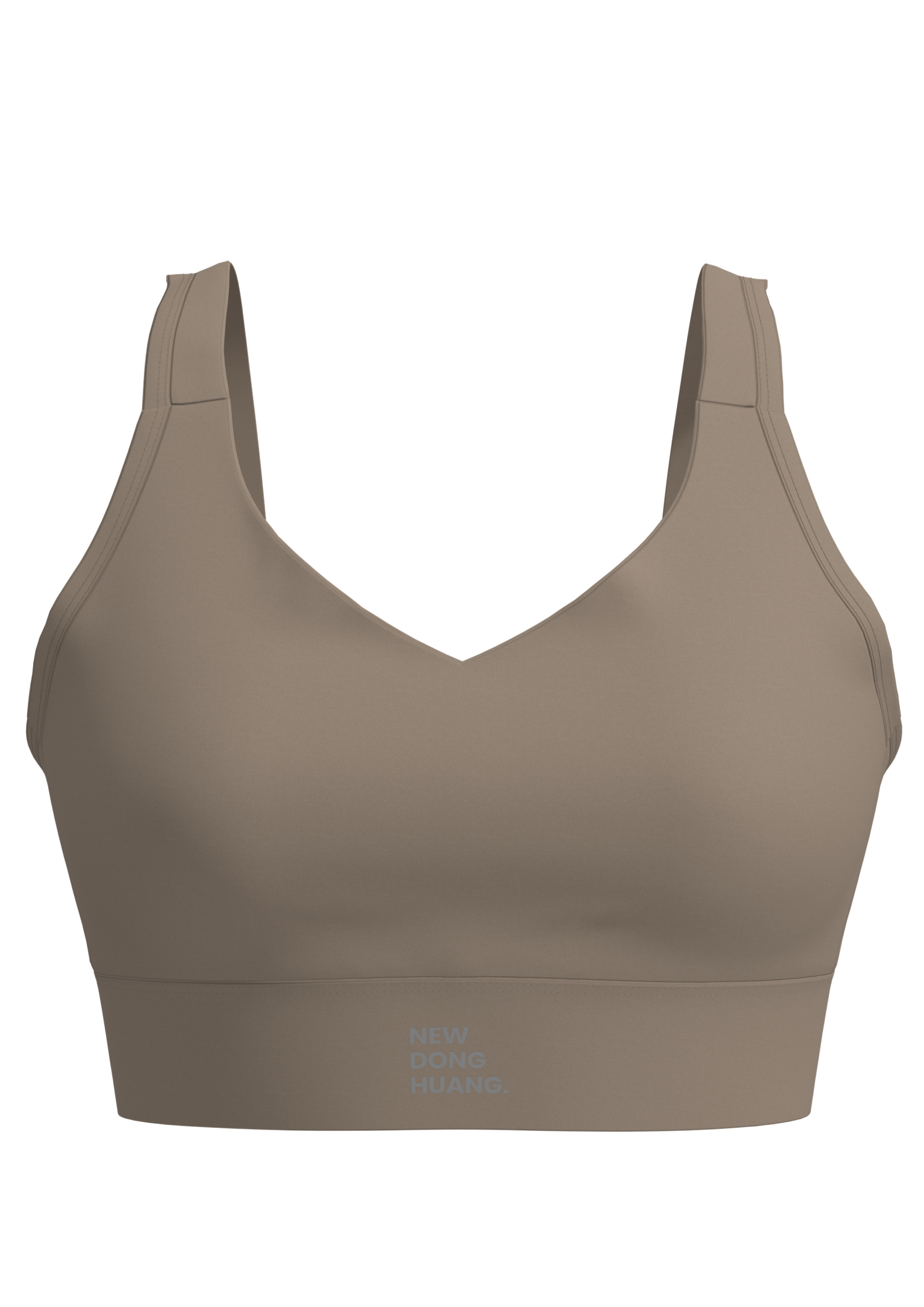 Women's V-Neck Racerback Sports Bra with Wide Band running — custom OEM activewear by New Dong Huang