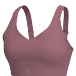 Women's V-Neck Racerback Sports Bra with Wide Band running — custom OEM activewear by New Dong Huang