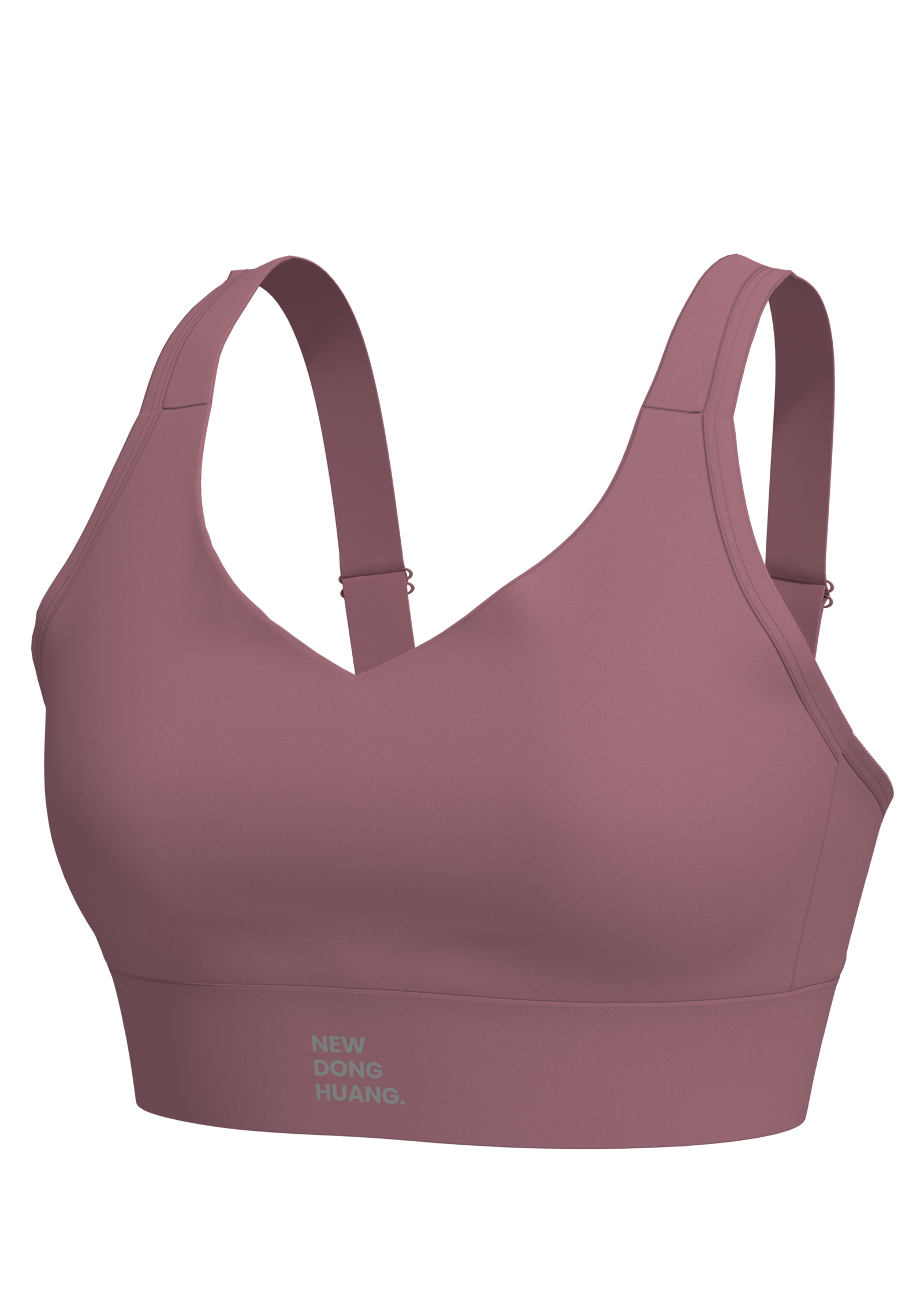 Women's V-Neck Racerback Sports Bra with Wide Band running — custom OEM activewear by New Dong Huang