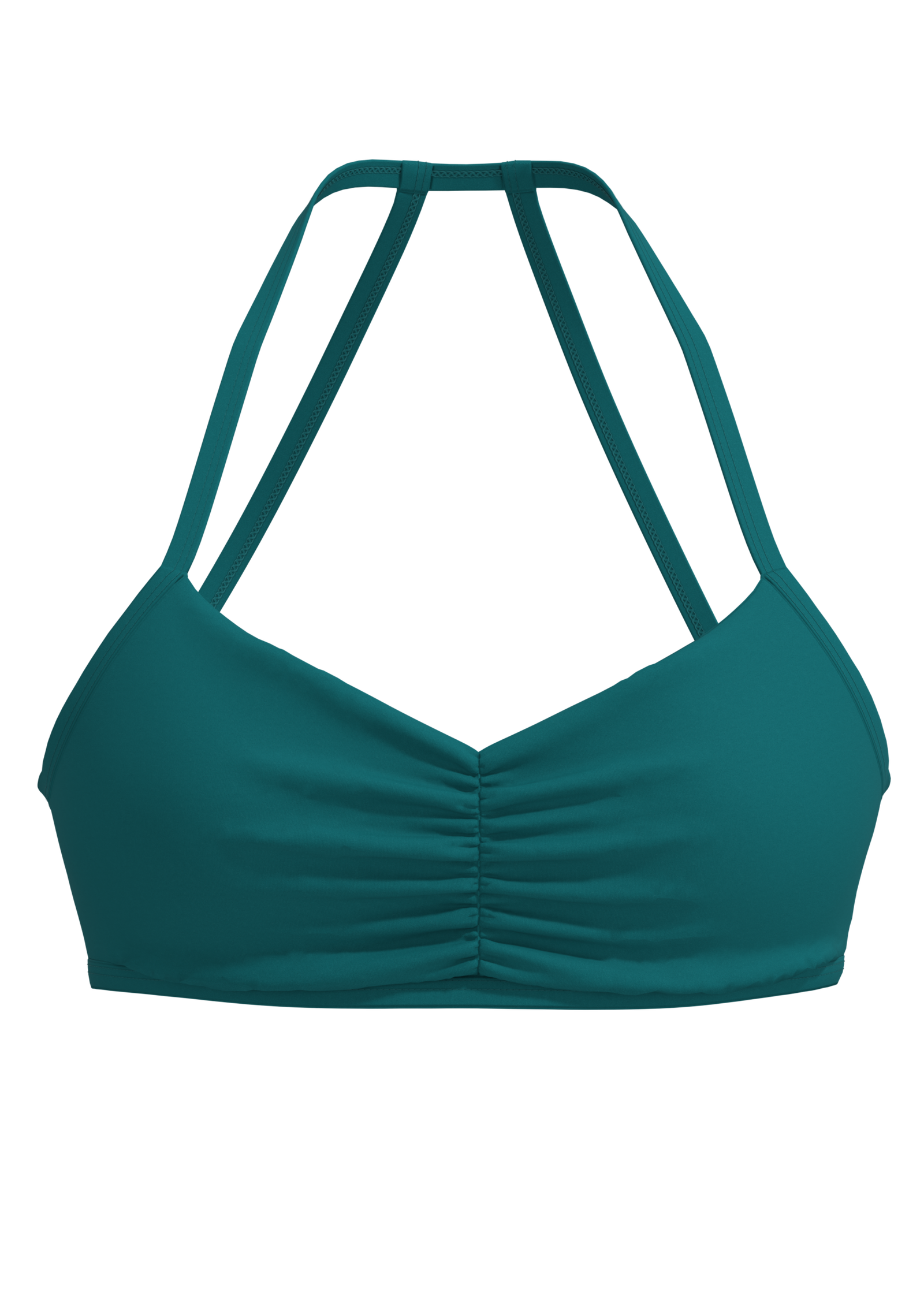 Women's Center Ruched Sports Bra with Adjustable Straps yoga — custom OEM activewear by New Dong...
