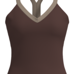 Women's V-Neck Cami Tank Top with Contrast Strap Detail yoga — custom OEM activewear by New Dong...