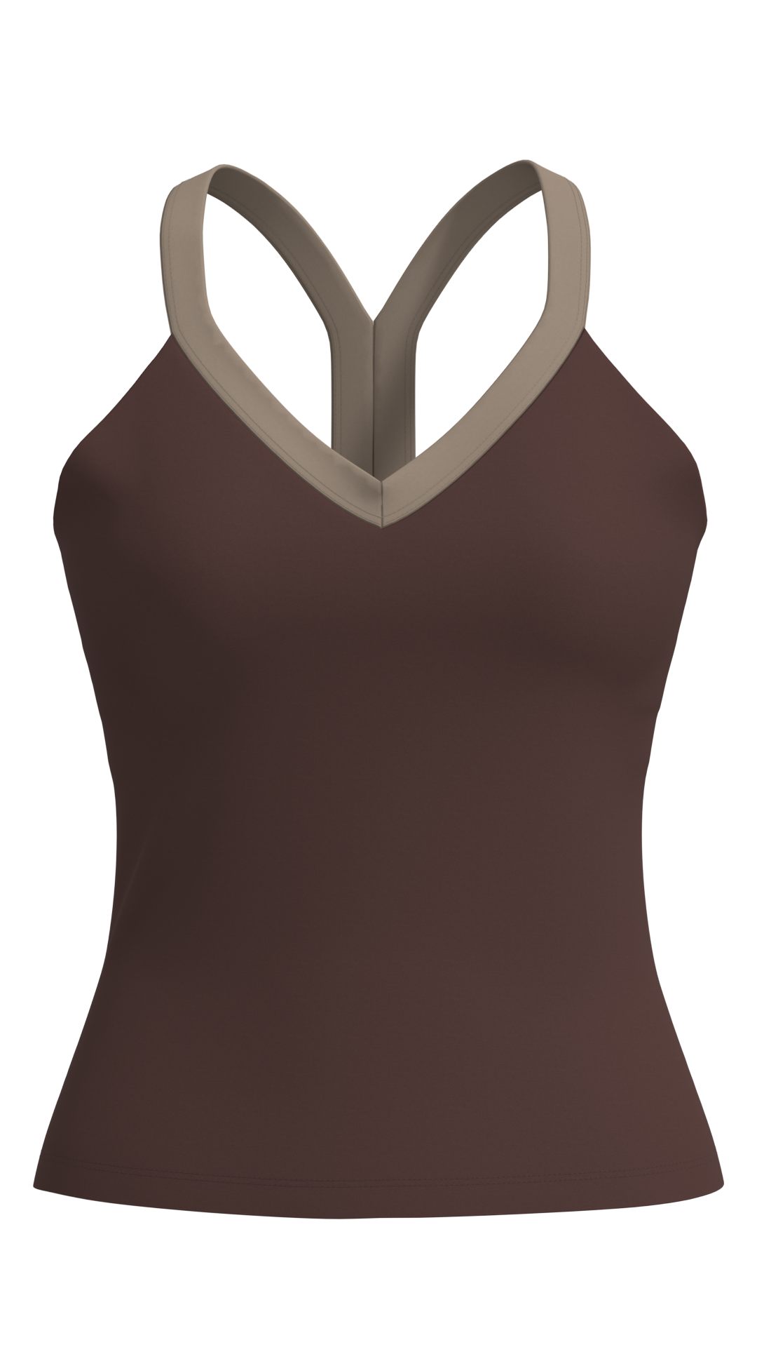 Women's V-Neck Cami Tank Top with Contrast Strap Detail yoga — custom OEM activewear by New Dong...