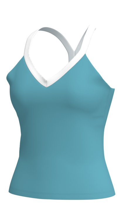 Women's V-Neck Cami Tank Top with Contrast Strap Detail yoga — custom OEM activewear by New Dong...