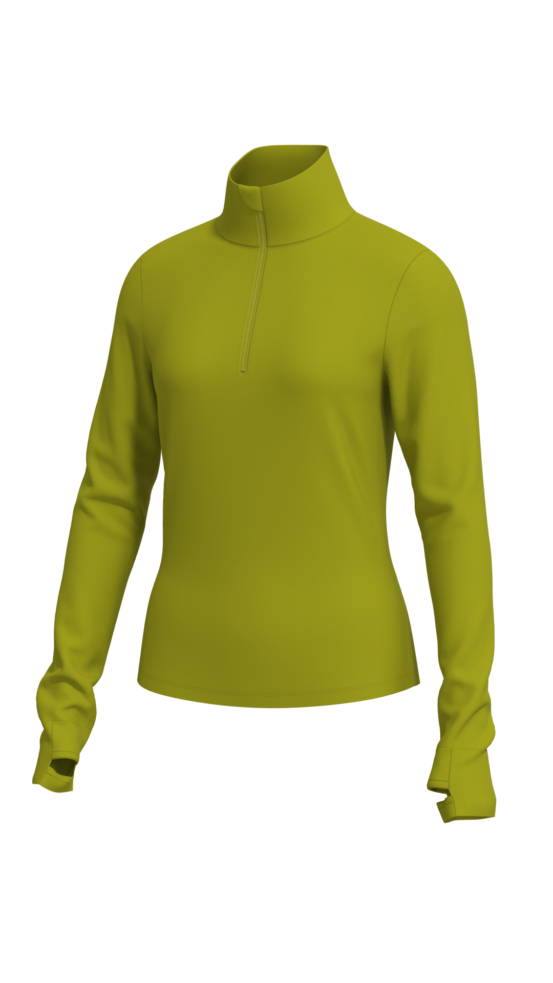 Women's Half-Zip Thermal Running Top with Thumbholes outdoor — custom OEM activewear by New Dong...