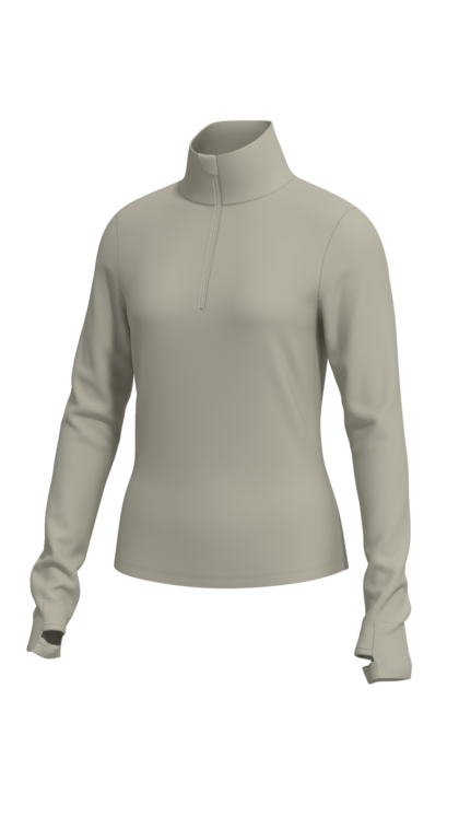 Women's Half-Zip Thermal Running Top with Thumbholes outdoor — custom OEM activewear by New Dong...