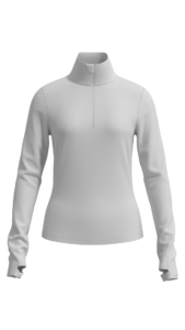 Women's Half-Zip Thermal Running Top with Thumbholes outdoor — custom OEM activewear by New Dong...